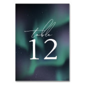 Aurora Northern Lights Hochzeit Tischnummer (Vorderseite)