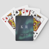Aurora Northern Lights Monogram Wedding Spielkarten (Rückseite)