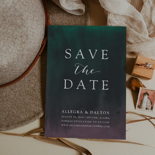 Aurora | Northern Lights Save the Date Card