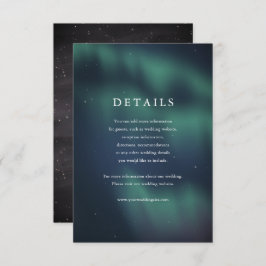 Aurora Northern Lights Wedding Details Card RSVP Karte