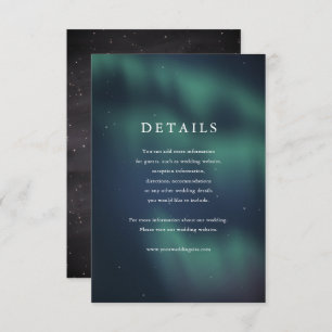Aurora Northern Lights Wedding Details Card RSVP Karte