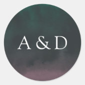 Aurora | Northern Lights Wedgram Runder Aufkleber (Vorderseite)