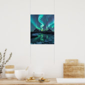 Aurora Over Icelandic Wilderness Poster (Küche)