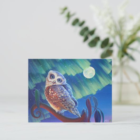 Aurora Owl Postkarte (Stehend Vorderseite)