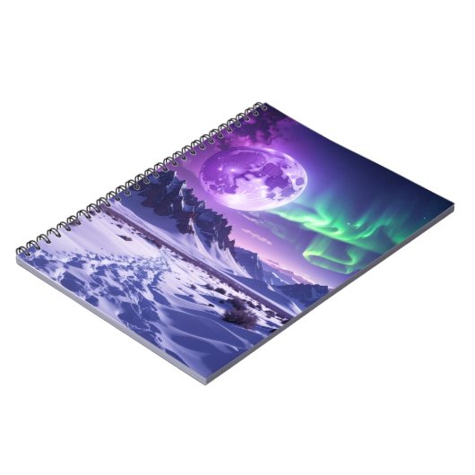 Aurora Peaks – Fantasy Dragon Night Sky Desk Mat Notizblock (Linke Seite)