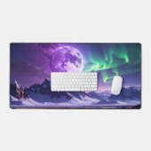 Aurora Peaks – Fantasy Dragon Night Sky Desk Mat Schreibtischunterlage (Tastatur & Maus)