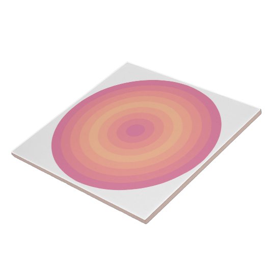 Aurora Pink Fuzzy Peach Circles Keramik Tile Fliese (Seite)