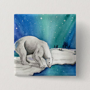 Aurora Polar Bear Button