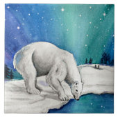 Aurora Polar Bear Fliese (Vorderseite)
