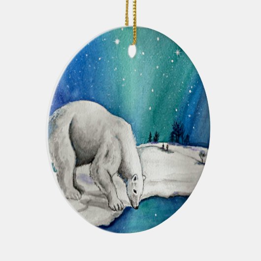 Aurora Polar Bear Keramik Ornament (Rechts)