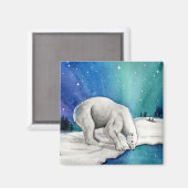 Aurora Polar Bear Magnet (Vorderseite/Rückseite)