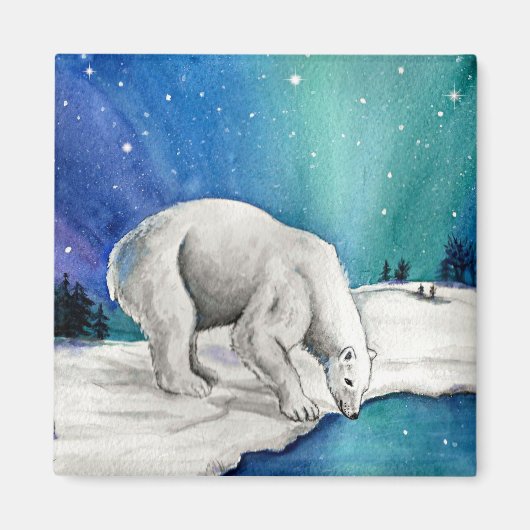 Aurora Polar Bear Magnet (Vorne)