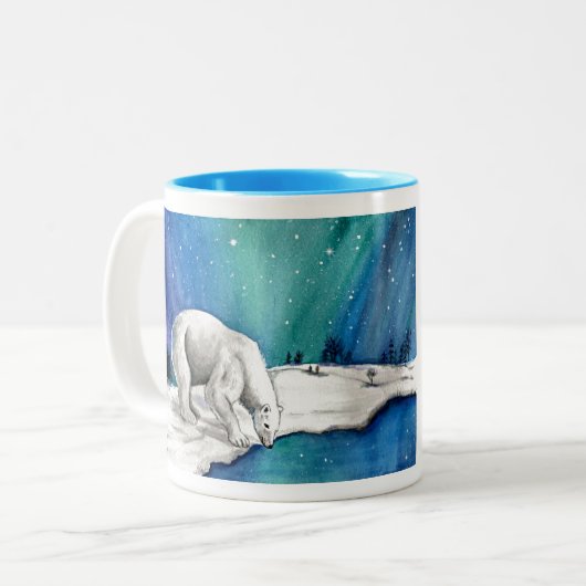 Aurora Polar Bear Zweifarbige Tasse (Vorderseite Links)
