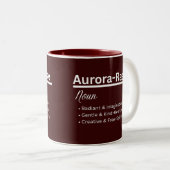 Aurora-Rae Girl Name Definition Personalized Zweifarbige Tasse (VorderseiteRechts)