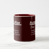 Aurora-Rae Girl Name Definition Personalized Zweifarbige Tasse (Mittel)
