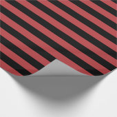 Aurora-Rot-Schwarz gestreift Geschenkpapier (Ecke)