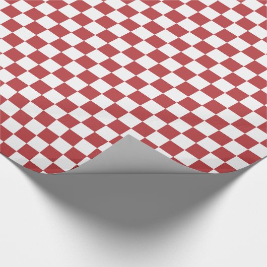 Aurora rot und weiß kariert geschenkpapier (Ecke)