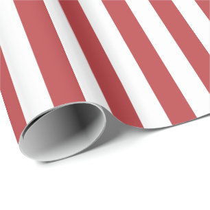 Aurora-Rot-Weiß-Gestreift Geschenkpapier