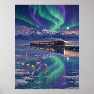 Aurora Salt Lake Nachtzug 12x16 Poster