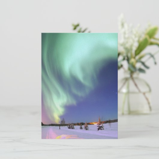 Aurora - schöne Nordlichter Einladung (Stehend Vorderseite)