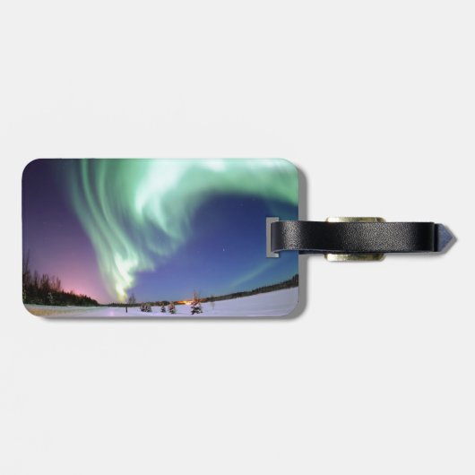 Aurora - schöne Nordlichter Gepäckanhänger (Rückseite horizontal)