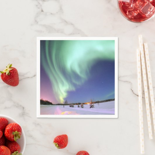 Aurora - Schöne Nordlichter Serviette (Beispiel)