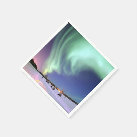 Aurora - Schöne Nordlichter Serviette (Ecke)