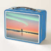 Aurora Sea Man Sunrise Light Aurora Borealis Metall Brotdose (Rückseite)