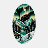 Aurora Ski Adventure Keramik Ornament (Rechts)