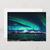 Aurora Sky Lights Snow Mountain Lake Postkarte (Vorne/Hinten)