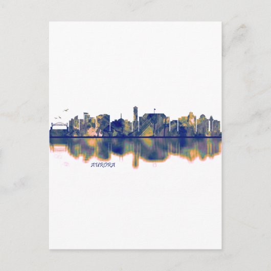 Aurora Skyline Feiertagspostkarte (Vorderseite)