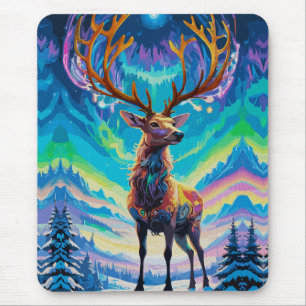 Aurora Stag: Magie in der Nacht Mousepad