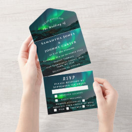 Aurora Starry Night Stars Sky Wedding All in One I Einladung