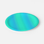 Aurora Streifen - blau, aqua, türkis Pappteller (Schrägansicht)