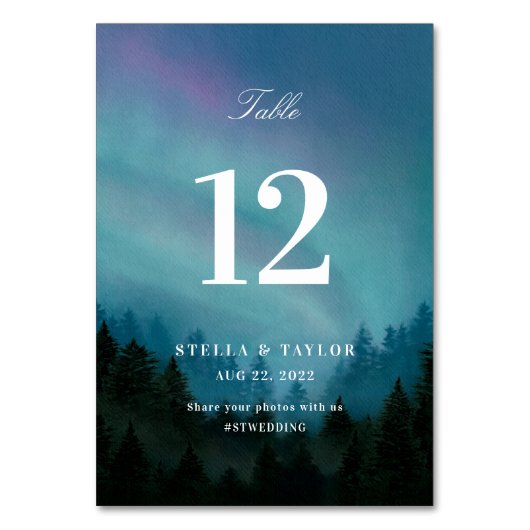 Aurora Tabelle Nr. Tischnummer (Rückseite)