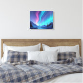 Aurora Tide – Premium 16"x12" Fluid Art Leinwand (Insitu (Schlafzimmer))