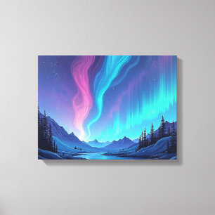 Aurora Tide – Premium 16"x12" Fluid Art Leinwand