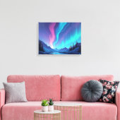 Aurora Tide – Premium 16"x12" Fluid Art Leinwand (Insitu (Wohnzimmer))