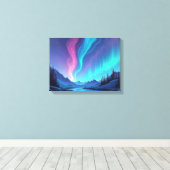 Aurora Tide – Premium 16"x12" Fluid Art Leinwand (Insitu (Holzboden))