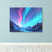 Aurora Tide – Premium 24"x18" Fluid Art Leinwand (Insitu (Holzboden))