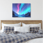 Aurora Tide – Premium 24"x18" Fluid Art Leinwand (Insitu (Schlafzimmer))