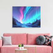 Aurora Tide – Premium 24"x18" Fluid Art Leinwand (Insitu (Wohnzimmer))