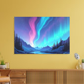 Aurora Tide – Premium 36"x24" Fluid Art Canvas Leinwanddruck (Insitu (Wohnzimmer))