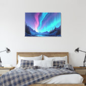 Aurora Tide – Premium 36"x24" Fluid Art Leinwand (Insitu (Schlafzimmer))