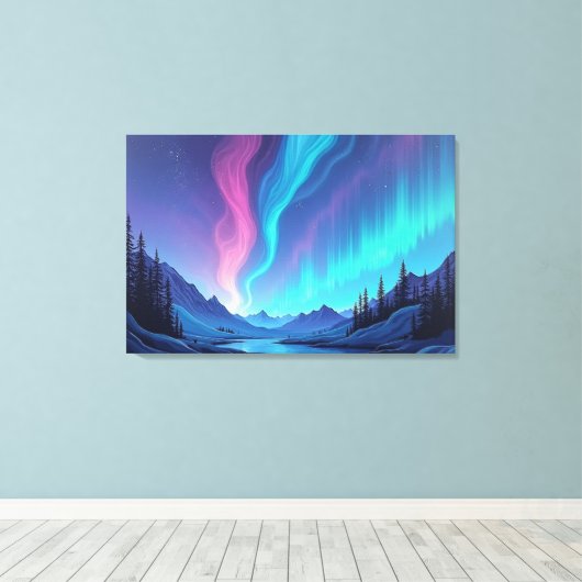 Aurora Tide – Premium 36"x24" Fluid Art Leinwand (Insitu (Holzboden))