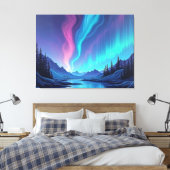 Aurora Tide – Premium 40"x32" Fluid Art Leinwand (Insitu (Schlafzimmer))