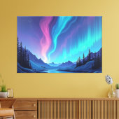 Aurora Tide – Premium 60"x40" Fluid Art Canvas Leinwanddruck (Insitu (Wohnzimmer))
