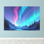 Aurora Tide – Premium 60"x40" Fluid Art Leinwand (Insitu (Holzboden))