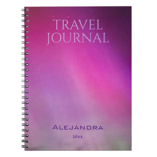 Aurora Travel Journal Name Year Notebook Notizblock (Vorderseite)