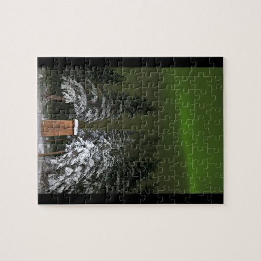 Aurora über dem Nebengebäude Puzzle (Horizontal)